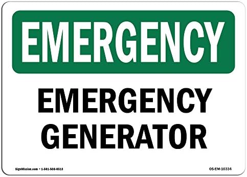 שלט חירום של OSHA - גנרטור | סימן אלומיניום | הגן על העסק שלך, אתר הבנייה, המחסן והחנות שלך | מיוצר